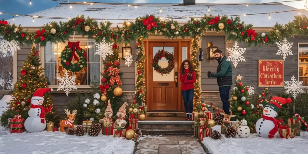 DIY Outdoor Christmas Decorations with Lights