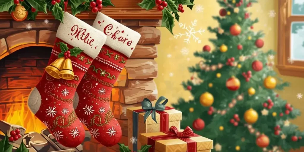 Embroidered Stockings Christmas