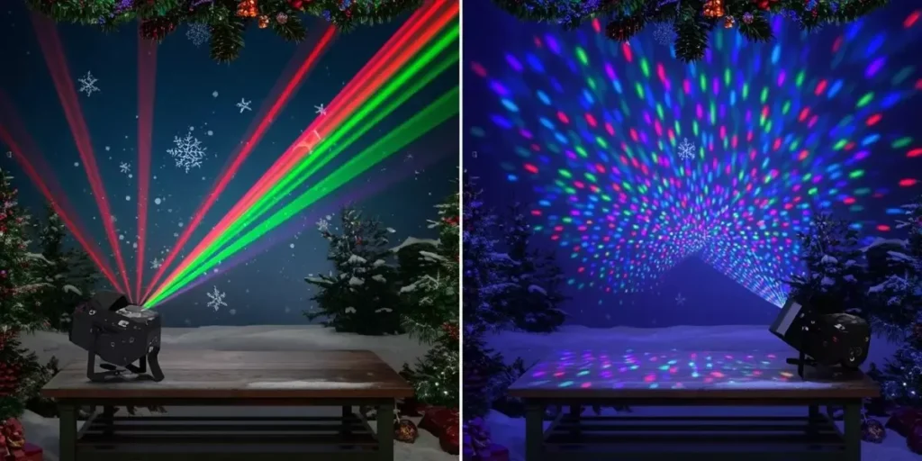 Laser vs. LED Christmas Light Projector
