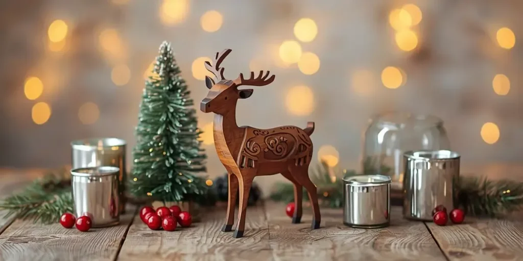 Wooden Reindeer and Themed Vignettes